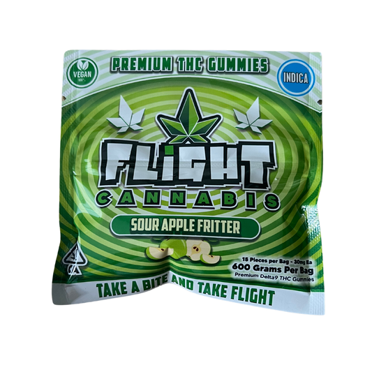 600MG Flight Gummies - Sour Apple Fritter (Indica)